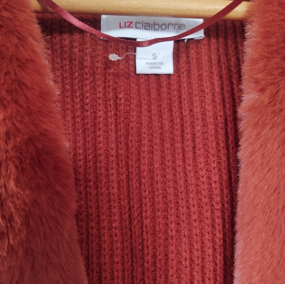 New! Faux-FuR✴️VEST~ Cinnamon-Brown  Size: S by Liz Claiborne - Picture 2 of 6